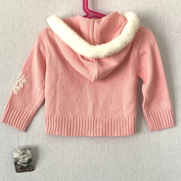 Boutique Brand Knitted Embroidered Hood Cardigan Sweater - Picture 2 of 5